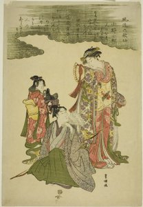 Modische sechs unsterbliche Dichter (Furyu rokkasen) von Utagawa Toyokuni I