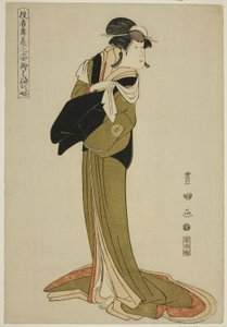 Hamamuraya: Segawa Kikunojo III, aus der Serie "Porträts von Schauspielern auf der Bühne (Yakusha butai no sugata-e)" von Utagawa Toyokuni I