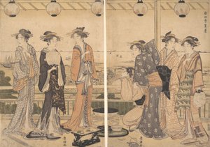 Die vier Jahreszeiten im südlichen Edo: Eine Sommerszene Minami shiki, Natsu [no] kei, späte 1780er Jahre