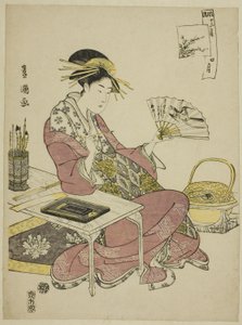 Der vierte Monat (Shi gatsu), aus der Serie "Modische zwölf Monate (Furyu junikagetsu)" von Utagawa Toyokuni I