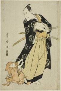 Der Schauspieler Ichikawa Danjuro VI und ein Junge