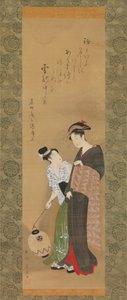 Frau und Begleiterin, ca. 1795 von Utagawa Toyokuni I