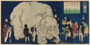 Der große Elefant aus einem fremden Land (Ikoku watari dai zo no zu) von Utagawa Yoshiharu