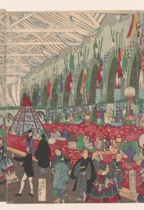 Ein florierendes englisches Handelshaus in Yokohama von Utagawa Yoshiiku