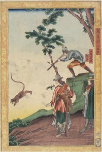 Jagdszene, Januar 1861 von Utagawa Yoshiiku