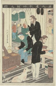 Die Küche im Haus eines Ausländers von Utagawa Yoshikazu