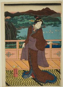 Die acht Ansichten am Biwa-See am Abend (Omi Hakkei Moku)