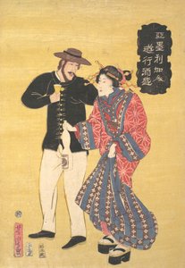 Ein Amerikaner beim Feiern, 1861 Bunkyu 1, erster Monat