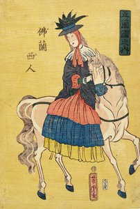 Französische Dame zu Pferd