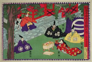 Szene aus dem 1. Akt eines Kabuki-Stücks, 