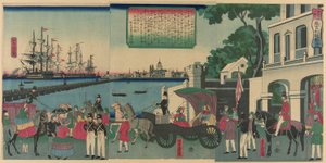 Der Hafen von London, England, aus der Serie "Sammlung von malerischen Orten in fremden Ländern" von Utagawa Yoshitora