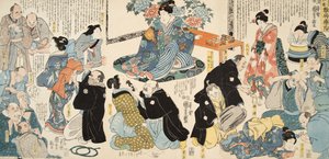 Szene aus Genji Monogatari (Die Geschichte von Genji) von Murasaki Shibuku (geb. 978) ca. 1860 von Utagawa and Toyokuni Kuniyoshi