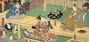 Szene aus Genji Monogatari (Die Geschichte von Genji) von Murasaki Shibuku (geb. 978) ca. 1860