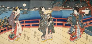 Szene aus Genji Monogatari (Erzählung von Genji) von Murasaki Shibuku (geb. 978) ca. 1860 von Utagawa and Toyokuni Kuniyoshi