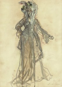 Elegante Kostümskizze von Ute Rathmann