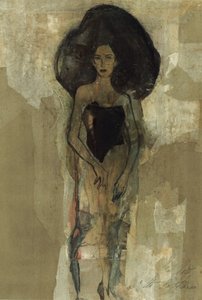 Elegante Dunkelhaarige Frau