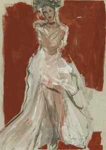 Elegante Frau im weißen Kleid
