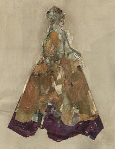 Königliche Dame im Collage-Kleid