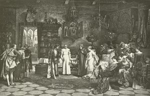 Petrarca und Laura werden vom Kaiser in Avignon vorgestellt (Gravur)