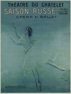 Werbeplakat für die Balletttänzerin Anna Pavlova im Ballett Les Sylphides von F. Chopin, 1909