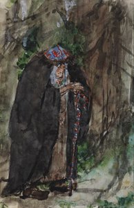 Naina. Kostümentwurf für die Oper Ruslan und Ljudmila von M. Glinka von Valentin Aleksandrovich Serov