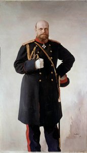 Ganzkörperporträt von Alexander III. (1845-1895), Kaiser von Russland. Gemälde von Valentin Serov (1865-1911) 1895 St. Petersburg. Schloss Peterhof von Valentin Aleksandrovich Serov