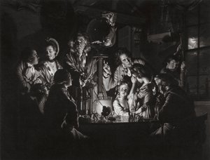 Ein Experiment an einem Vogel in der Luftpumpe nach Joseph Wright of Derby, 1769
