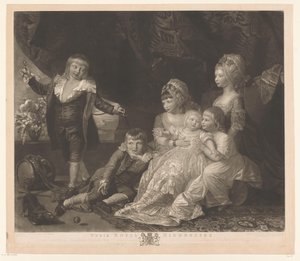 Porträt von sechs Kindern von George III und Charlotte von Mecklenburg-Strelitz (Ihre Königlichen Hoheiten) von Valentine Green
