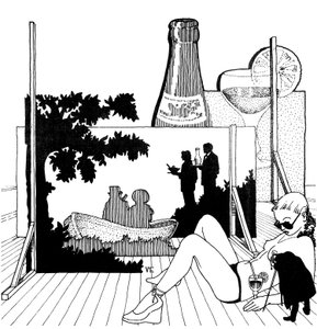 Die Freuden von Sommeressen und -trinken. Vor dem Set