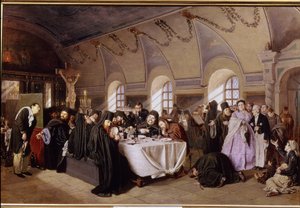 Ein Mittagessen im Kloster von Vasili Grigorevich Perov