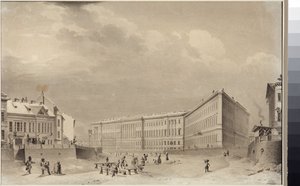 Sankt Petersburg. Das Generalstabsgebäude am Moika-Ufer, von Vasily Semyonovich Sadovnikov (1800-1879)