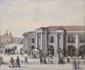 Der Große Gostiny Dvor Kaufhof in Sankt Petersburg, 1830-1840er Jahre von Vasili Semenovich Sadovnikov