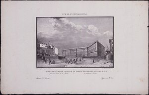 Ansichten von Sankt Petersburg. Das Generalstabsgebäude am Moika-Ufer, 1833