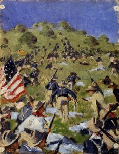 Angriff der Rough Riders auf den San Juan Hill im Jahr 1898, um 1900 von Vasili Vasilievich Vereshchagin