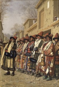 Derwisch-Chor bettelt um Almosen in Taschkent, 1870 von Vasili Vasilievich Vereshchagin