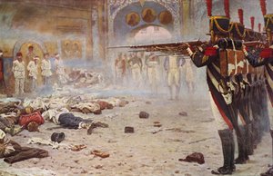Erschießungskommando, das Gefangene hinrichtet von Vasili Vasilievich Vereshchagin
