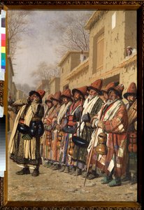 Derwischchor bettelt um Almosen in Taschkent von Vasili Vasilievich Vereshchagin