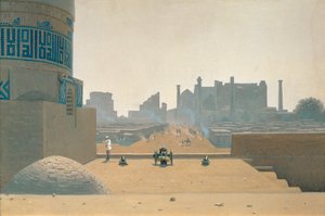 Hauptstraße in Samarkand, früher Morgen