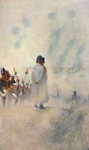 Napoleon Bonaparte steht unter seinen Soldaten vor Moskau von Vasili Vasilievich Vereshchagin