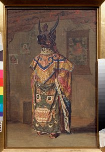 Ein Lama auf einem buddhistischen Fest im Rumtek-Kloster in Sikkim