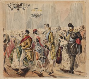 Ball der feinen Gesellschaft, erstes Viertel des 19. Jahrhunderts