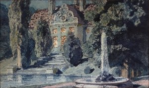 Bühnenbildentwurf für die Oper Boris Godunow von M. Mussorgski von Vasilij Dmitrievich Polenov