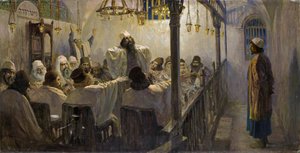 Er ist des Todes schuldig! - Polenov, Vasili Dmitrievich (1844-1927) - 1906 - Öl auf Leinwand (Teil der Serie von Gemälden Das Leben Christi, abgeschlossen vom Künstler in den späten 1890er-1900er Jahren)