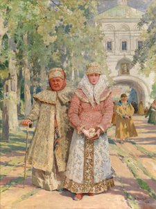 Vor dem Klostertor von Vasily Ivanovich Navozov