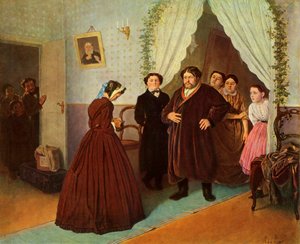 Die Gouvernante kommt im Haus des Kaufmanns an, 1866, 1965 von Vasily Perov