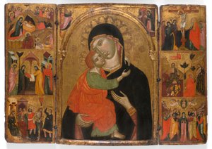 Triptychon der Jungfrau und des Kindes mit Szenen aus dem Leben Christi