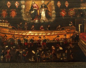 Schild der Schiffbauerzunft im Arsenale von Venedig, Italien von Venetian School