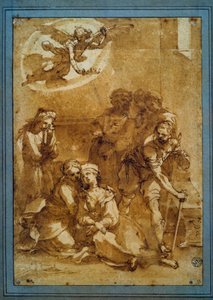 Der Tod der hl. Cäcilia (Vorbereitungszeichnung) von Ventura di Arcangelo Salimbeni