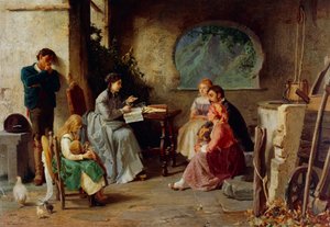 Botanikunterricht, von Vespasiano Bignami bekannt als Vespa (1841-1929), Italien