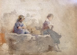 Zwei junge Frauen von Vespasiano Bignami